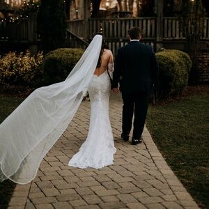 Beaded Wedding Veil-Cathedral Ivory